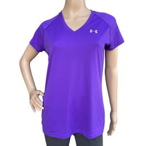 Under Armour HeatGear Semi-Fitted V-Neck Tee Purple S